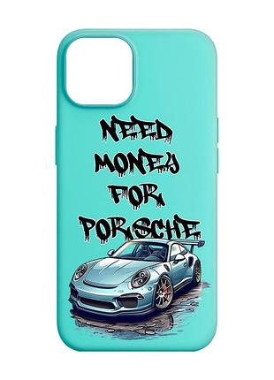 Матовый бирюзовый чехол на apple iphone 14 :: хочу порше (принт 385)