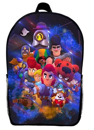 Рюкзак бравл старс (school gear bag brawl stars 05) черный, 39 х 27 х 14 см