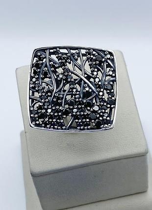 Кольцо серебряное с фианитом "карамель" 18 9,72 г