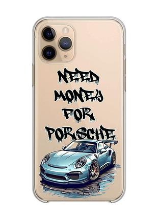 Прозорий чохол на apple iphone 11 pro (5,8) :: хочу порше (принт 385)