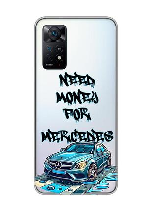 Прозрачный чехол на xiaomi redmi note 11 pro :: хочу мерседес (принт 387)