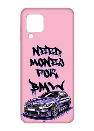Матовый розовый чехол на samsung galaxy m32/a22/m22 4g :: хочу бмв (принт 386)
