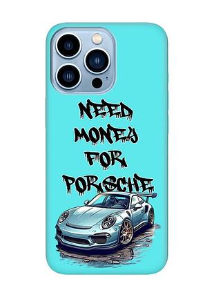 Матовый бирюзовый чехол на apple iphone 13 pro max :: хочу порше (принт 385)