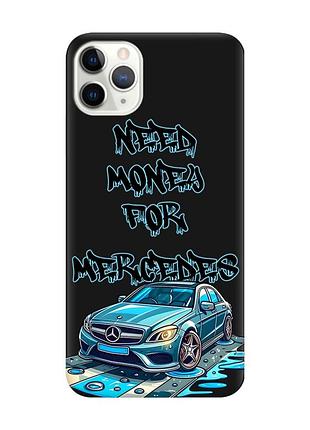 Матовый черный чехол на iphone 11 pro (5.8) :: хочу мерседес (принт 387)