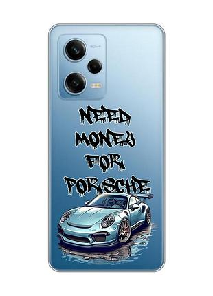 Прозорий чохол на xiaomi redmi note 12 5g :: хочу порше (принт 385)