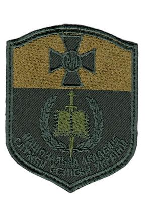 Шеврон военный / армейский, национальная академия службы безопасности украины , на липучке, на оливке, 8,5