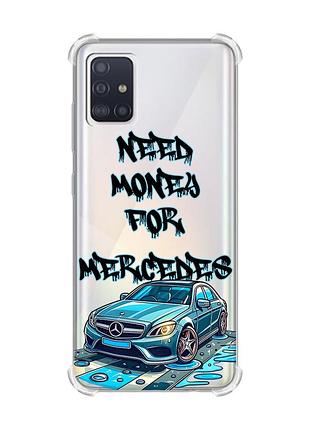 Чехол с утолщёнными углами на samsung galaxy a71/a715 :: хочу мерседес (принт 387)