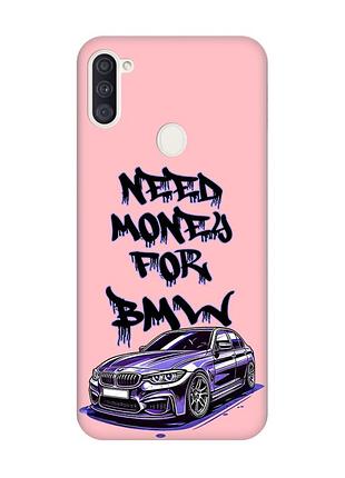 Матовий рожевий чохол на samsung galaxy a11 :: хочу бмв (принт 386)