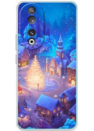 Чехол силиконовый с картинкой на huawei honor 90 (новогодний)