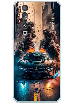 Чехол силиконовый с картинкой на huawei honor 90 (машина bmw i8)