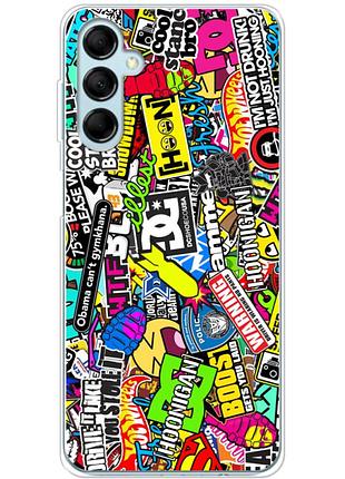 Чехол силиконовый с картинкой на samsung galaxy m15 5g (m156) (цветные наклейки)