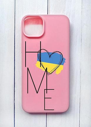 Матовый чехол на iphone 15 plus розовый :: дом украина (принт 353)