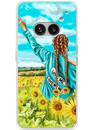 Чехол силиконовый с картинкой на nothing phone (2a) (патриотический, девушка украинка)