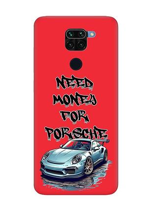 Матовый красный чехол на xiaomi redmi note 9 / 10x :: хочу порше (принт 385)