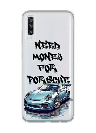 Прозрачный чехол на samsung galaxy a70 (2019)/a705 :: хочу порше (принт 385)