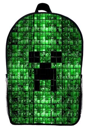 Рюкзак майнкрафт minecraft (school gear bag м08) черный, 39 х 27 х 14 см