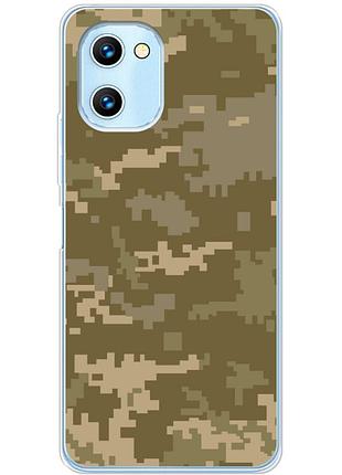 Чехол силиконовый с картинкой на umidigi c1 max (патриотический, камуфляж пиксель)