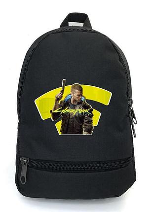 Рюкзак big подростковый киберпанк 2077 school bag (cyberpunk - 003) черный (43 х 30 х 17 см)
