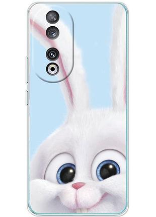 Чехол силиконовый с картинкой на huawei honor 90 (кролик снежок)