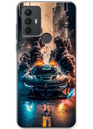 Чехол силиконовый с картинкой на tcl 30 se (машина bmw i8)