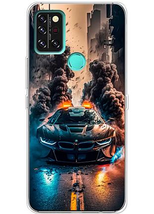 Чехол силиконовый с картинкой на umidigi a9 pro (машина bmw i8)