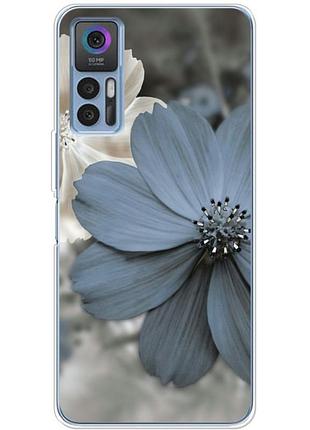 Чехол силиконовый с картинкой на tcl 30 plus (цветок гербера)