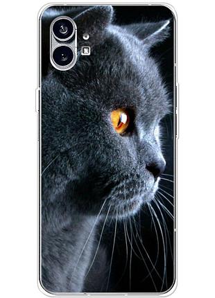 Чехол силиконовый с картинкой на nothing phone (1) (британский кот)