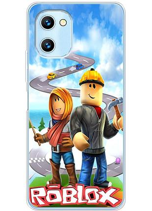 Чехол силиконовый с картинкой на umidigi g1 max (роблокс, roblox)