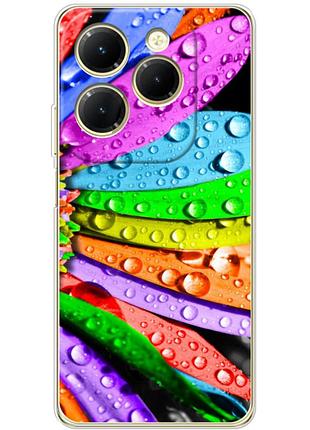 Чохол силіконовий з картинкою на infinix hot 40 pro (кольорові листки)