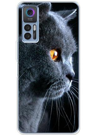 Чехол силиконовый с картинкой на tcl 30 plus (британский кот)