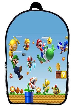 Рюкзак супер марио (school gear bag mario 05) черный, 39 х 27 х 14 см