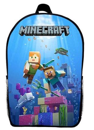 Рюкзак майнкрафт minecraft (school gear bag м02) черный, 39 х 27 х 14 см