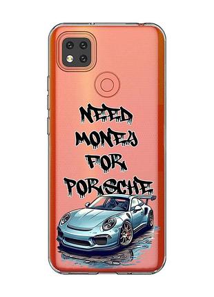Прозорий чохол для xiaomi redmi 9c/10a :: хочу порше (принт 385)