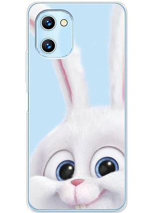 Чехол силиконовый с картинкой на umidigi c1 max (кролик снежок)