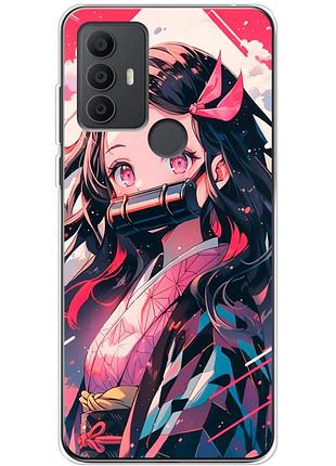 Чехол силиконовый с картинкой на tcl 306 (аниме, anime)