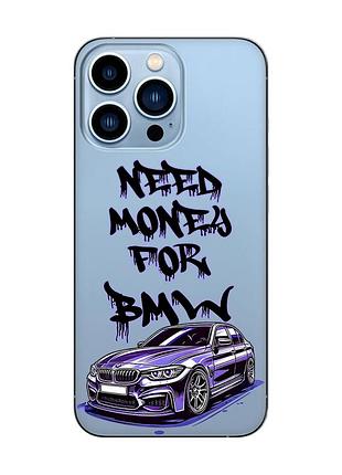 Прозрачный чехол на apple iphone 13 pro max :: хочу бмв (принт 386)