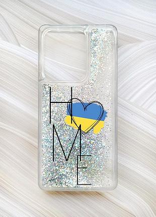 Чехол с плавающими блестками на xiaomi redmi note 13 4g серебро :: дом украина (принт 353)