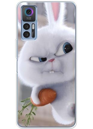 Чохол силіконовий з картинкою на tcl 30 plus (кролик сніжок)
