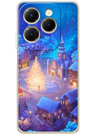 Чехол силиконовый с картинкой на infinix hot 40 pro (новогодний)