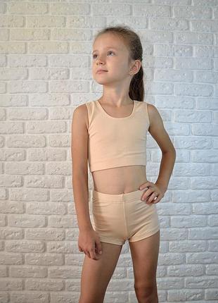 Комплект дитячий гімнастичний для занять pol-dance трикотаж, зріст 152,158-76 розмір, україна