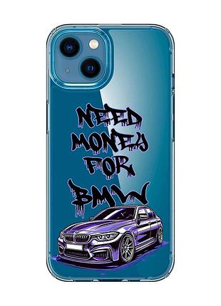 Прозрачный чехол для iphone 13 mini :: хочу бмв (принт 386)