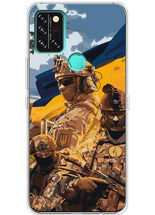 Чехол силиконовый с картинкой на umidigi a9 pro (патриотический, воины всу)