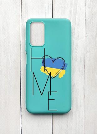 Матовий чохол на xiaomi redmi 9t бірюзовий :: дім україна (принт 353)