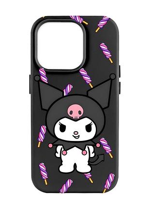 Матовый черный чехол на apple iphone 14 pro max куроми (принт 390)
