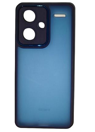 Чехол fiji lens для xiaomi redmi note 13 pro plus 5g бампер матовый с защитой блока камер blue