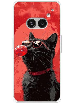 Чехол силиконовый с картинкой на nothing phone (2a) (стильный котик)