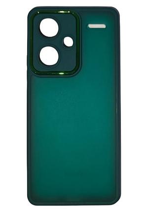 Чехол fiji lens для xiaomi redmi note 13 pro plus 5g бампер матовый с защитой блока камер dark green