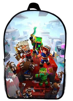 Рюкзак майнкрафт minecraft (school gear bag м018) черный, 39 х 27 х 14 см