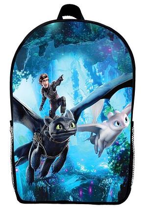Рюкзак как приручить дракона (school gear bag беззубик 07) черный, 39 х 27 х 14 см