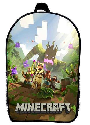 Рюкзак майнкрафт minecraft (school gear bag м03) черный, 39 х 27 х 14 см